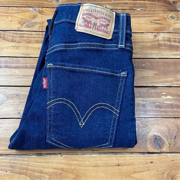 LEVIS Mile high super skinny dark blue size 25 stretchy denim - Picture 3 of 11
